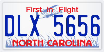 NC license plate DLX5656