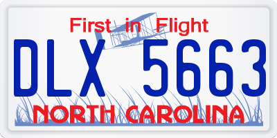 NC license plate DLX5663