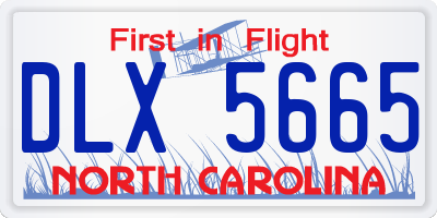 NC license plate DLX5665