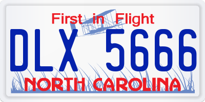 NC license plate DLX5666