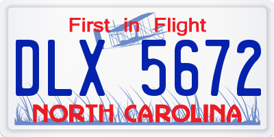 NC license plate DLX5672