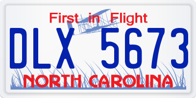NC license plate DLX5673