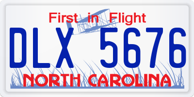 NC license plate DLX5676