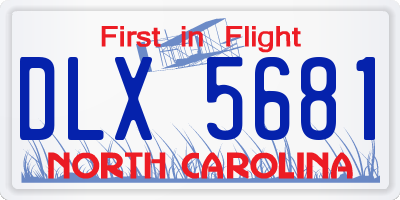 NC license plate DLX5681