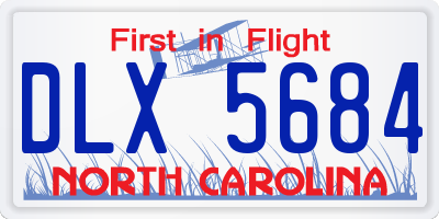 NC license plate DLX5684