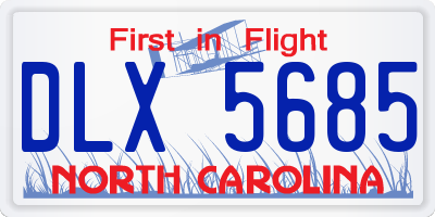 NC license plate DLX5685