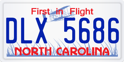 NC license plate DLX5686