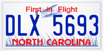 NC license plate DLX5693