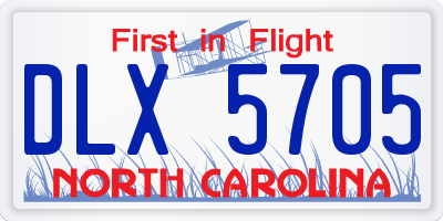 NC license plate DLX5705