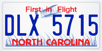 NC license plate DLX5715