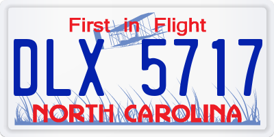NC license plate DLX5717