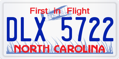 NC license plate DLX5722
