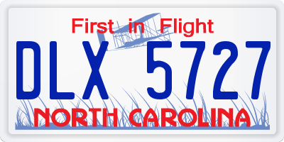 NC license plate DLX5727