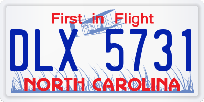 NC license plate DLX5731