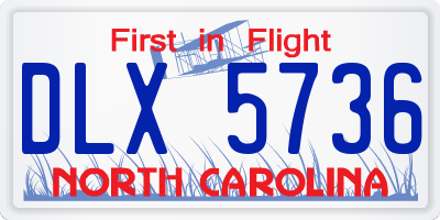 NC license plate DLX5736