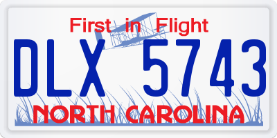 NC license plate DLX5743