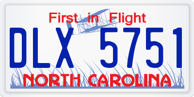 NC license plate DLX5751