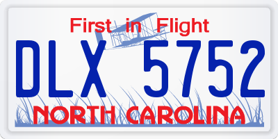 NC license plate DLX5752