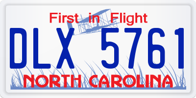 NC license plate DLX5761