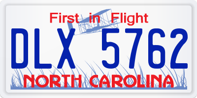 NC license plate DLX5762