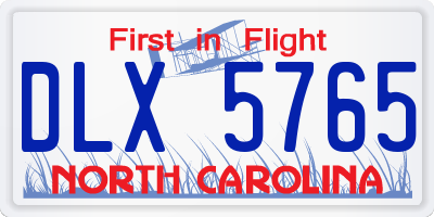 NC license plate DLX5765