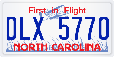 NC license plate DLX5770