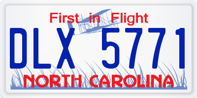 NC license plate DLX5771