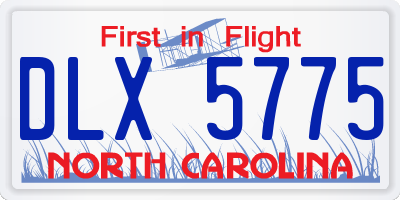 NC license plate DLX5775