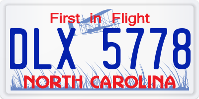 NC license plate DLX5778