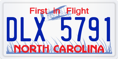 NC license plate DLX5791