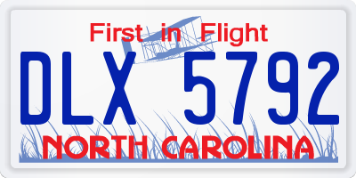 NC license plate DLX5792