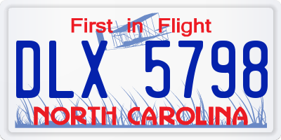 NC license plate DLX5798
