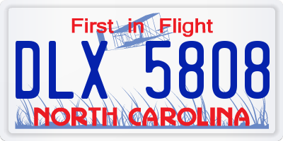 NC license plate DLX5808