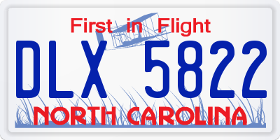 NC license plate DLX5822