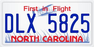 NC license plate DLX5825