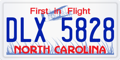 NC license plate DLX5828