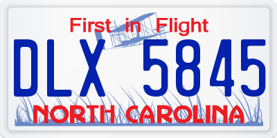 NC license plate DLX5845