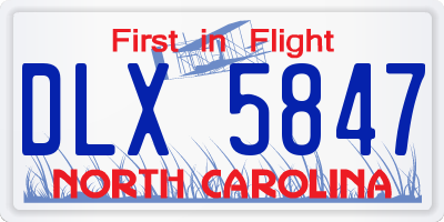 NC license plate DLX5847