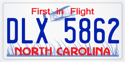 NC license plate DLX5862