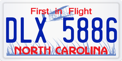 NC license plate DLX5886