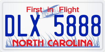 NC license plate DLX5888