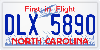 NC license plate DLX5890