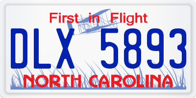 NC license plate DLX5893