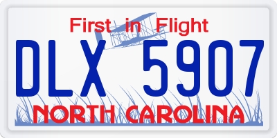 NC license plate DLX5907