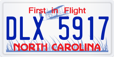 NC license plate DLX5917