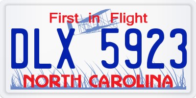 NC license plate DLX5923