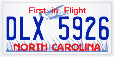 NC license plate DLX5926