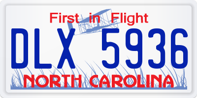 NC license plate DLX5936