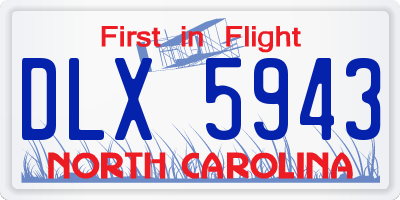 NC license plate DLX5943