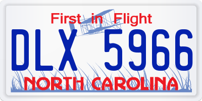 NC license plate DLX5966
